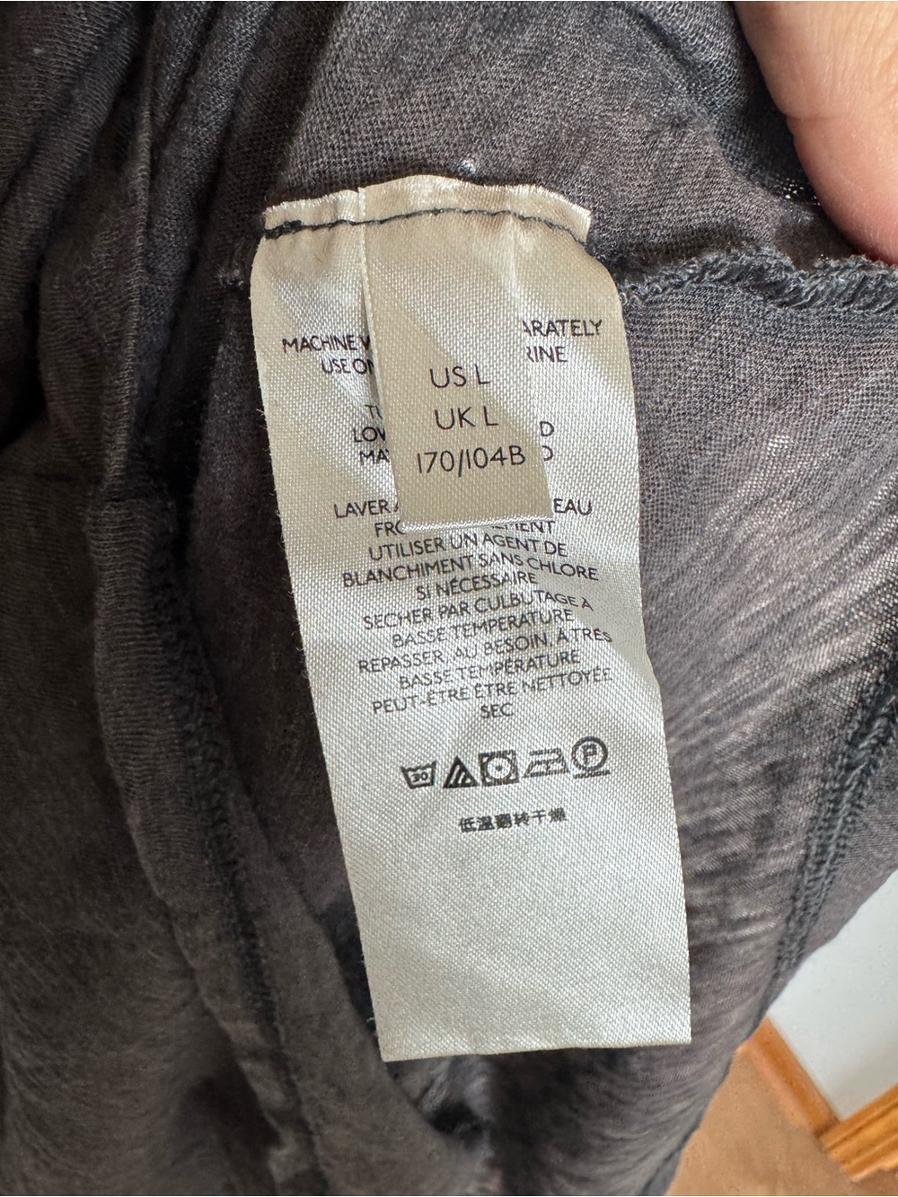 We The Free Charcoal V-Neck Long Sleeve Pocket Tee - Picture 7 of 7